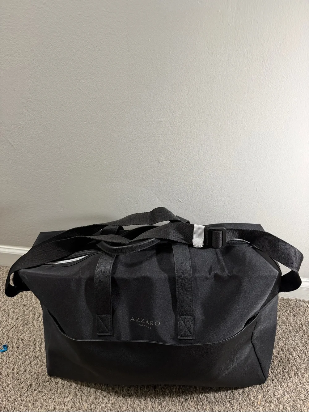 Azzaro Black Men’s Duffel Bag with Dual Carry